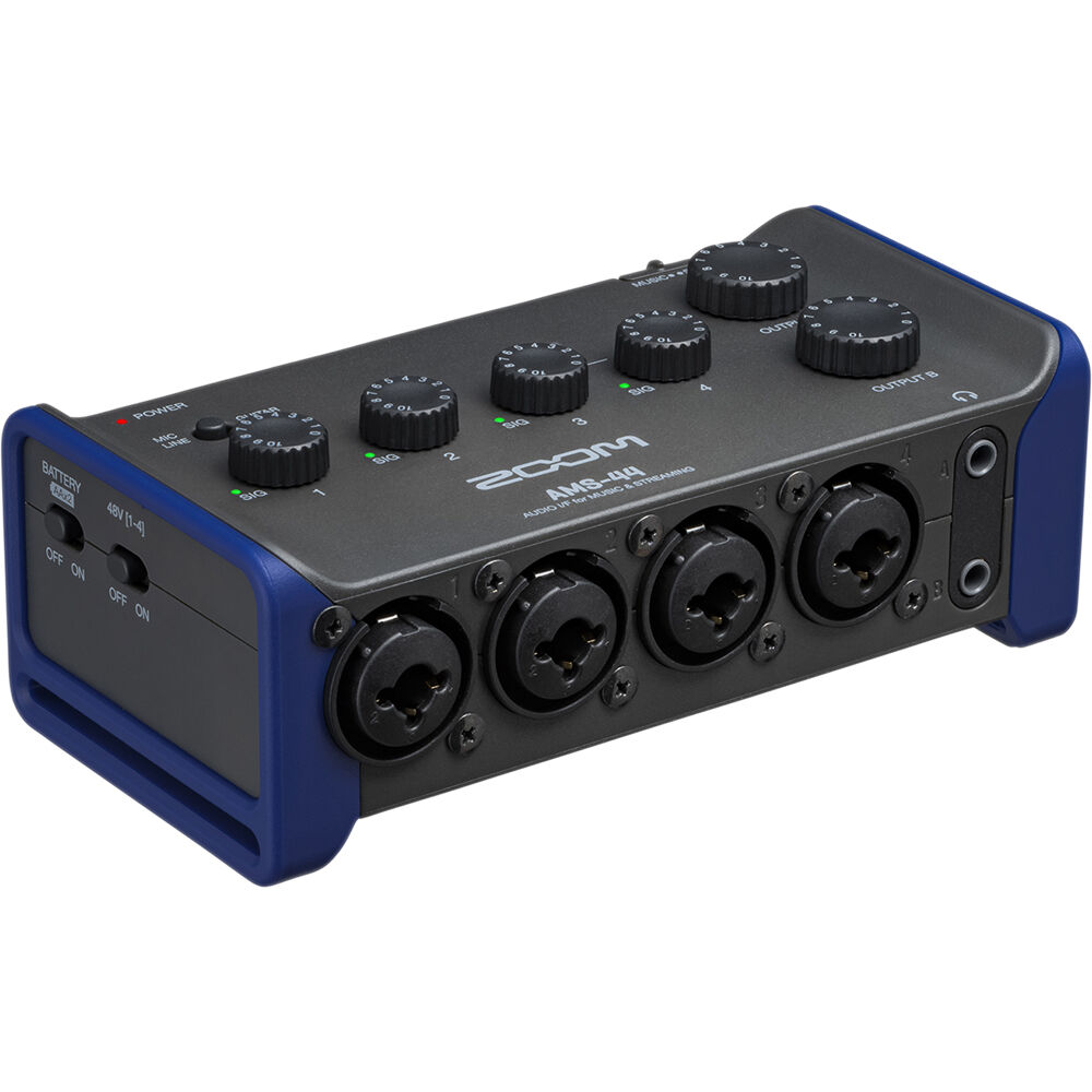 Interfaz de Audio 4x2 USB Para Streaming y Músicos Zoom AMS-44