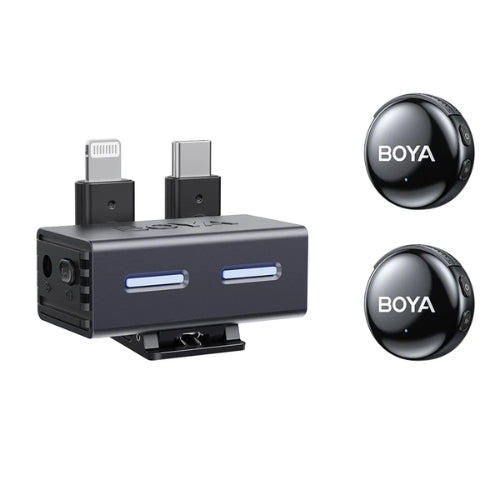Micrófono BOYA BOYALINK 3‑01 – Reducción de Ruido por IA (–40 dB), USB‑C/Lightning/TRS