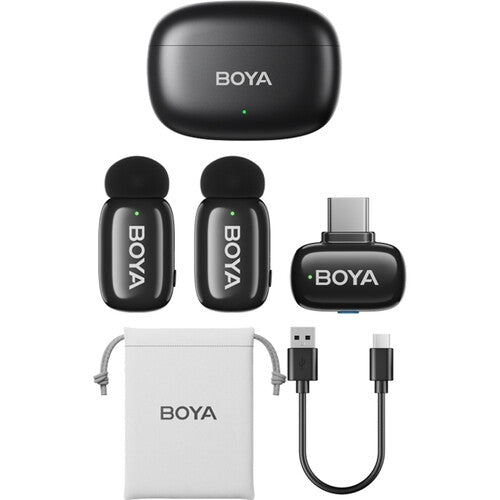 BOYA Mini 2 Personas - Micrófono Inalámbrico con Conector USB-C para Móviles y Tablets