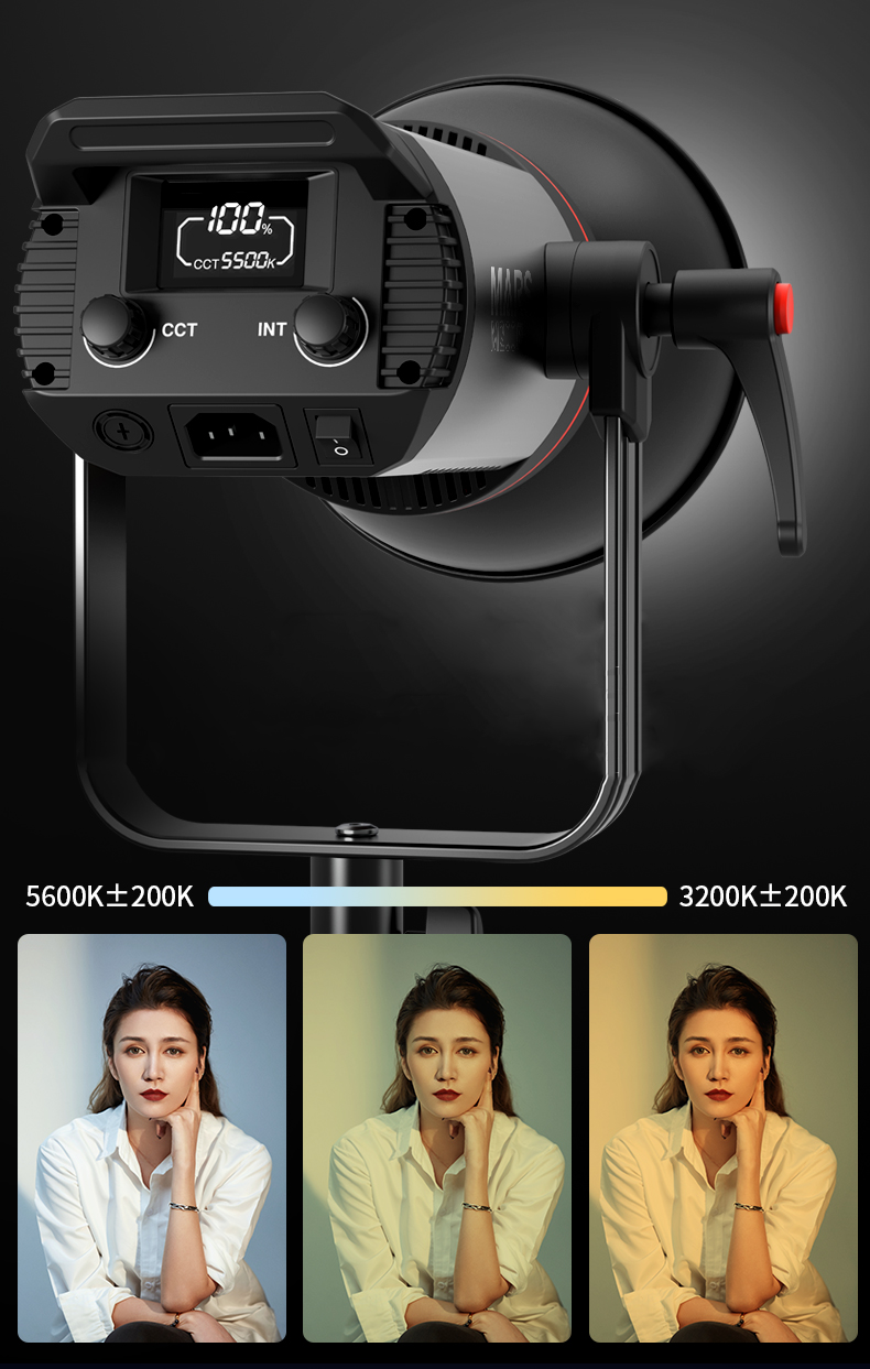 Cañón Led 200w Bicolor (3200K-5600K) Triopo M-200BI Mars