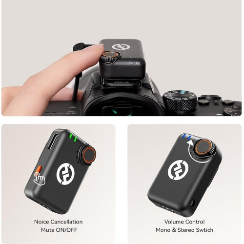 LARK M2S COMBO Hollyland - Sistema de Micrófonos Inalámbricos Ultraligeros de Compatibilidad Universal