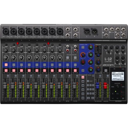 Mezclador Digital y Grabadora de 12 Canales ZOOM Live Trak L-12