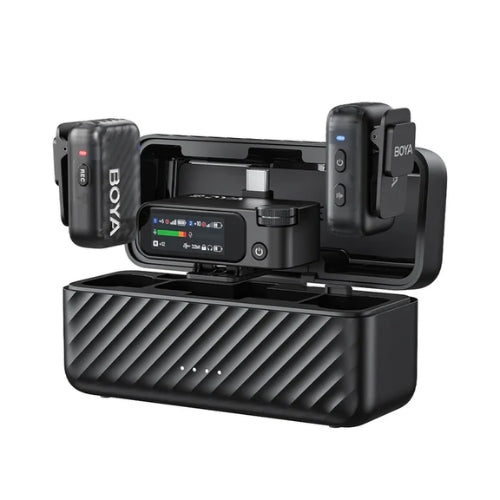 Micrófono BOYAMIC 2 – IA –40 dB, Grabación 32-bit Float, Estuche 54 h, 8 GB Interno