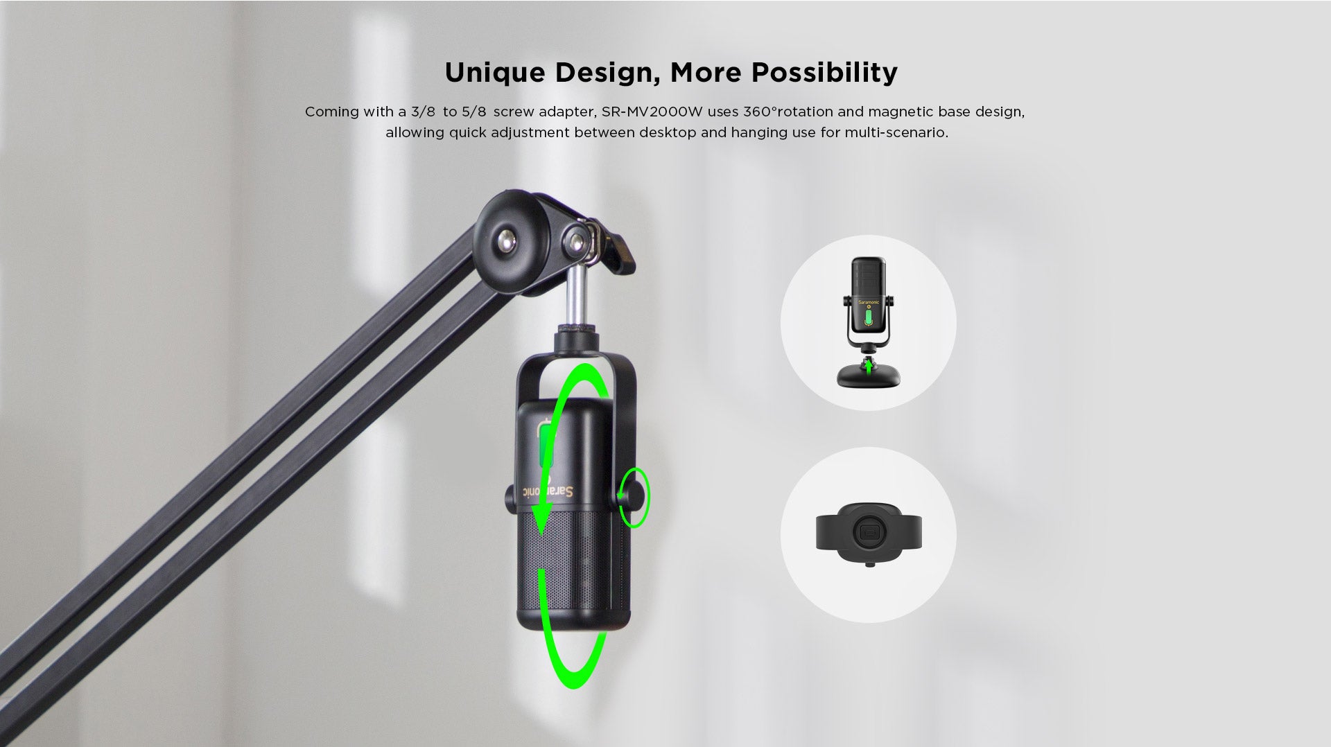 Micrófono Inalámbrico Condensador USB para Podcast Saramonic