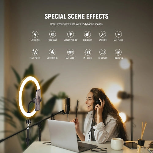 Kit de Luz de Anillo LED Bi-Color de 12" con Soporte Ajustable Neewer RH12B