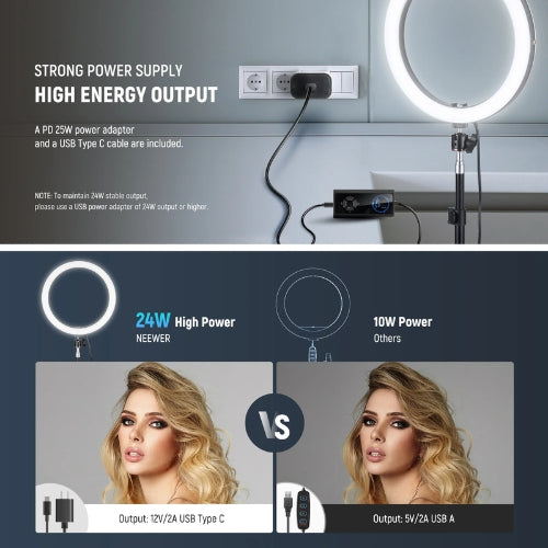 Kit de Luz de Anillo LED Bi-Color de 12" con Soporte Ajustable Neewer RH12B