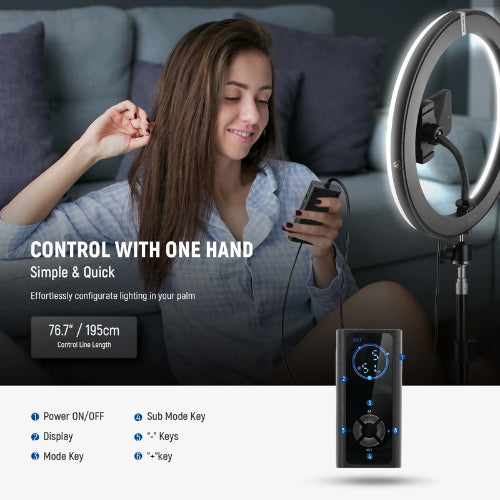 Kit de Luz de Anillo LED Bi-Color de 12" con Soporte Ajustable Neewer RH12B