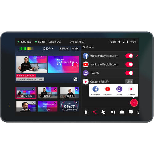 Sistema de transmisión en vivo y switcher multicámara YoloLiv YoloBox Pro