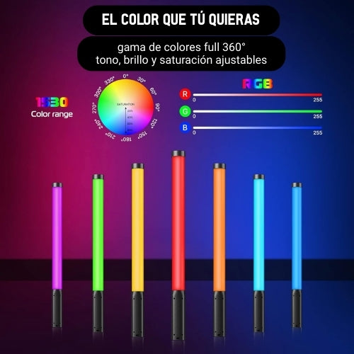 Barra de Luz LED RGB Ulanzi VL119 50cm – Portátil, Recargable y con 20 Efectos de Escena