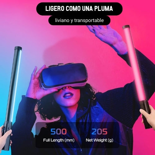 Barra de Luz LED RGB Ulanzi VL119 50cm – Portátil, Recargable y con 20 Efectos de Escena