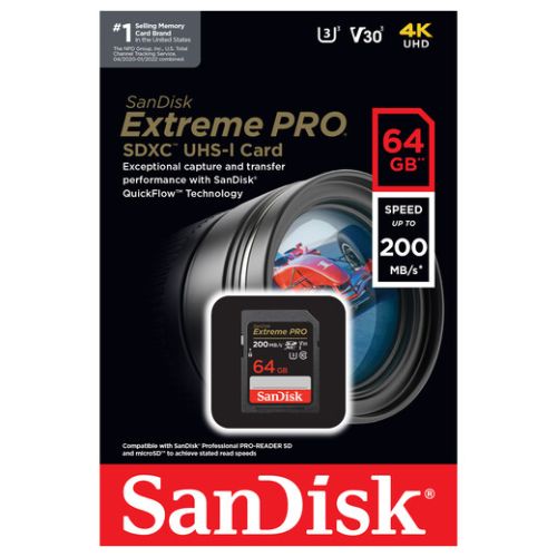 Tarjeta de Memoria SDXC UHS-I EXTREME PRO 64GB 200MB/90MB 633X