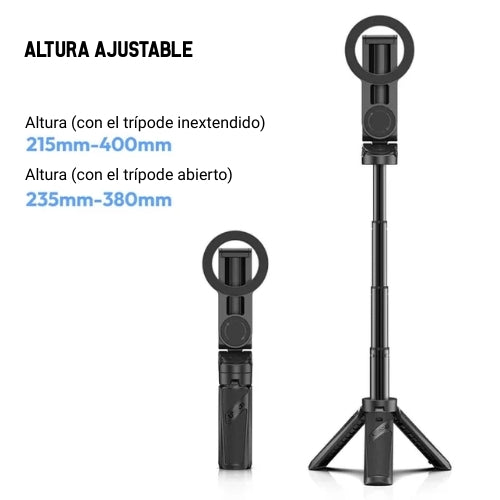 Trípode Magnético 3-en-1 ULANZI JJ03 – Selfie Stick Extensible con Control Bluetooth