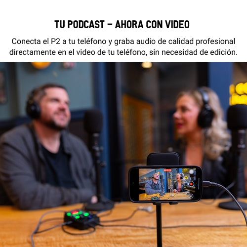 Zoom PodTrak P2 – Grabadora de Podcast Portátil con Doble Entrada USB y Reducción de Ruido Inteligente