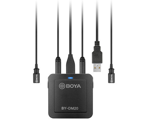 Kit de Micrófonos y Accesorios Para Grabación Doble Boya BY-DM20 USB/Lightning/USB-C