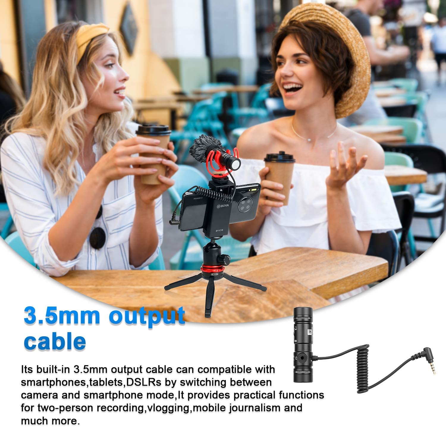 Micrófono Boya Bidireccional Con Salida de Audífonos BY-MM1 PRO