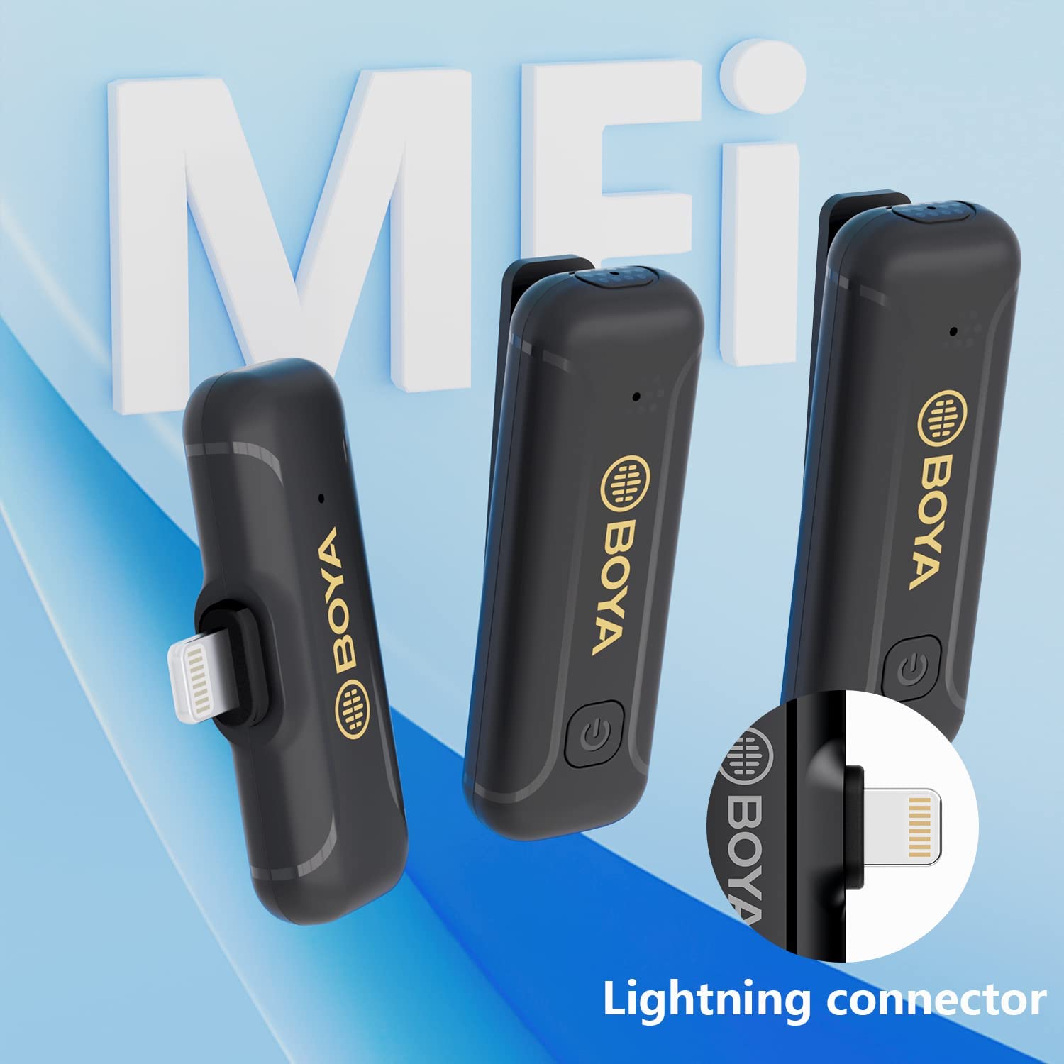 Micrófono Inalámbrico Doble Lightning Boya BY-WM3T2-D2 50 metros