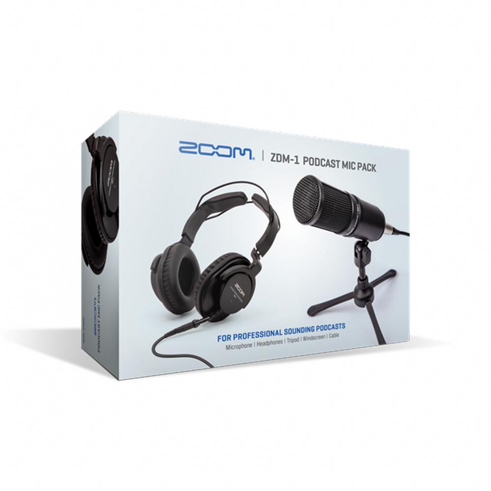 Pack Podcast Zoom ZDM-1PMP Micrófono XLR con Audífonos y Soporte de Mesa