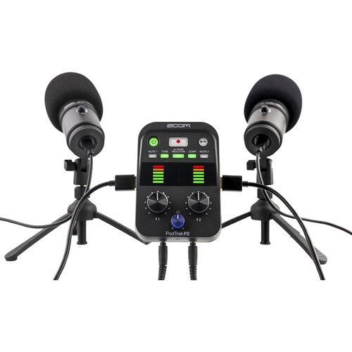 Zoom PodTrak P2 – Grabadora de Podcast Portátil con Doble Entrada USB y Reducción de Ruido Inteligente