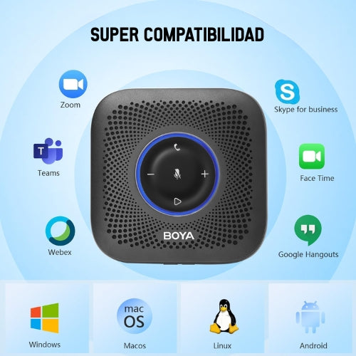 🎙️ BOYA Blobby Pro – Altavoz y Micrófono de Conferencia 360° con Bluetooth y Batería de Larga Duración