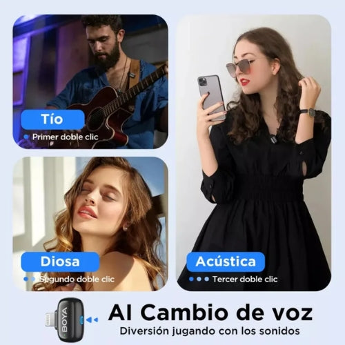 BOYA Mini 2 Personas - Micrófono Inalámbrico con Conector USB-C para Móviles y Tablets