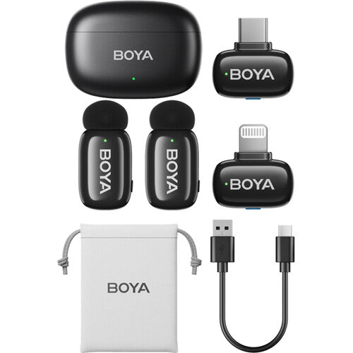 Boya mini - Micrófono Inalámbrico para 2 personas, Receptores USB-C y Lightning