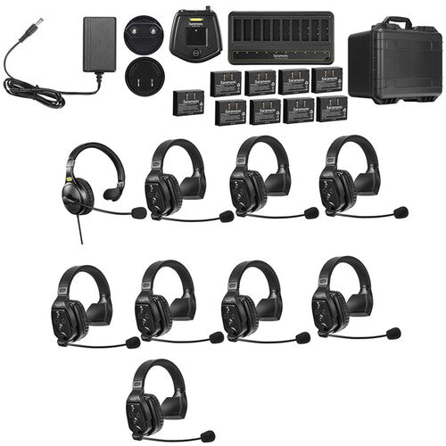 Intercom Inalámbrico Full Dúplex 9 personas (1,9 GHz) Audífonos Simples - Saramonic WiTalk-WT9S