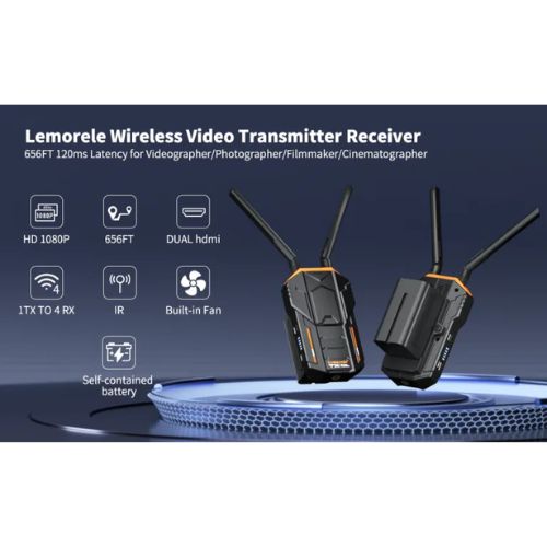 Kit Transmisión de Video Inalámbrico 200 metros con Baterías Lemorele R100 PLUS