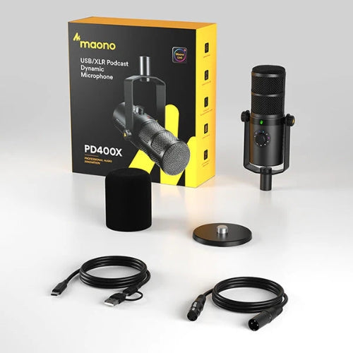 Micrófono Dinámico Cardioide USB-C para Podcasting y Streaming PD400X