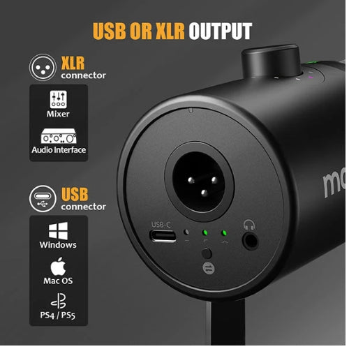 Micrófono Dinámico Cardioide USB-C para Podcasting y Streaming PD400X