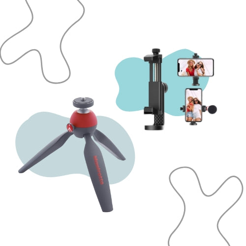 Pack Mini Trípode + Soporte Rotable para Celular