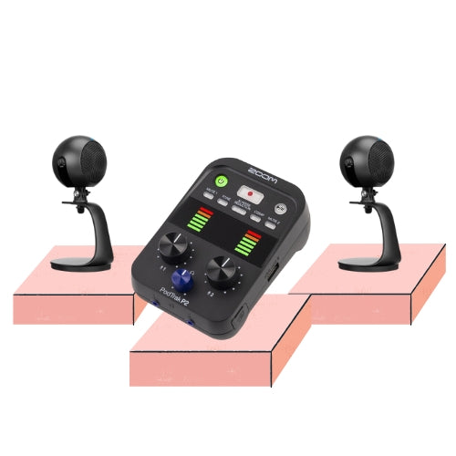 Pack Podcast Starter Duo - 2 micrófonos + grabadora Zoom