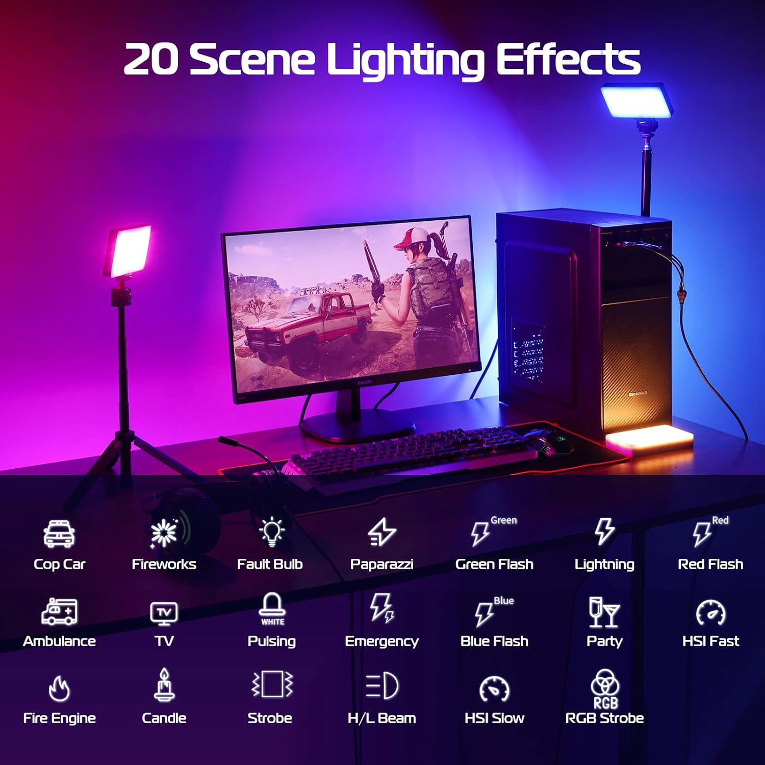 Panel Luz LED 7'' RGB con Difusor y Panal Ulanzi PL-01 LT002