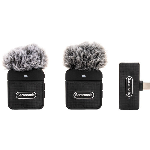 Micrófono inalámbrico 2 personas Saramonic Blink100 B6 conector tipo C USB-C. Audio profesional para creadores de contenido, periodistas y productoras