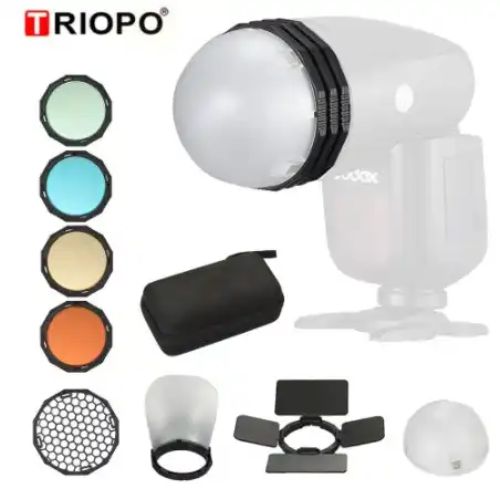 Set Accesorios Para Flash Speedlight Redondo Triopo TR-09