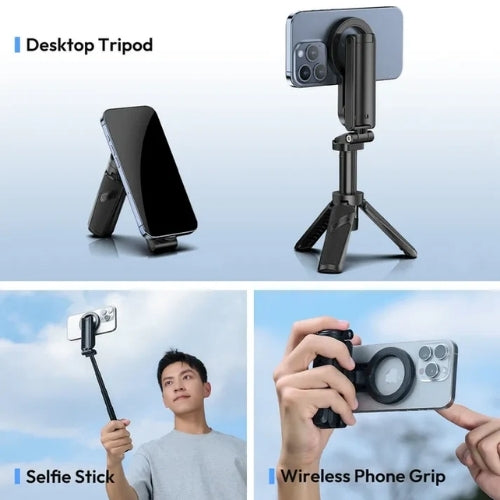 Trípode Magnético 3-en-1 ULANZI JJ03 – Selfie Stick Extensible con Control Bluetooth