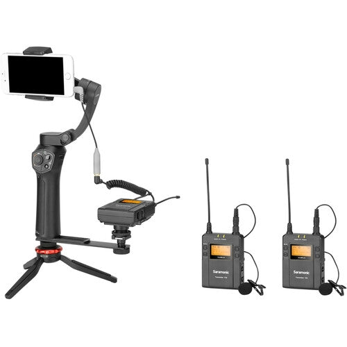 Sistema de Micrófono Lavalier Inalámbrico UHF de 96 Canales para 2 Personas Saramonic UWMic9 Kit 2