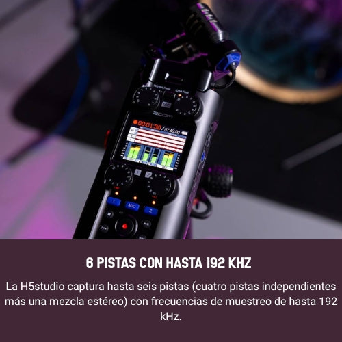 Zoom H5studio – Grabadora de Audio Profesional 32-bit Float con Interfaz 4-Canales
