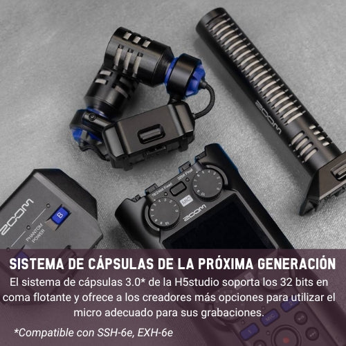 Zoom H5studio – Grabadora de Audio Profesional 32-bit Float con Interfaz 4-Canales