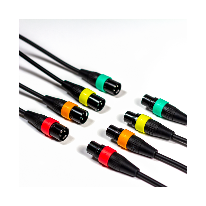 Pack de 4 Cables Micrófono Con Anillos de Colores Zoom XLR-4c/CP