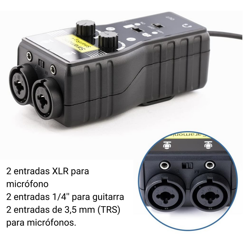 Mixer de Audio de 2 Canales XLR SmartRig +
