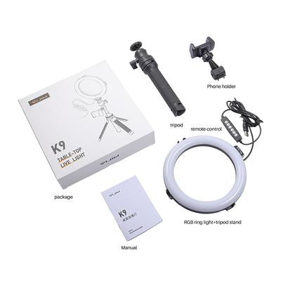 Kit Aro de Luz RGB y Accesorios para Vloggers Vijim K9