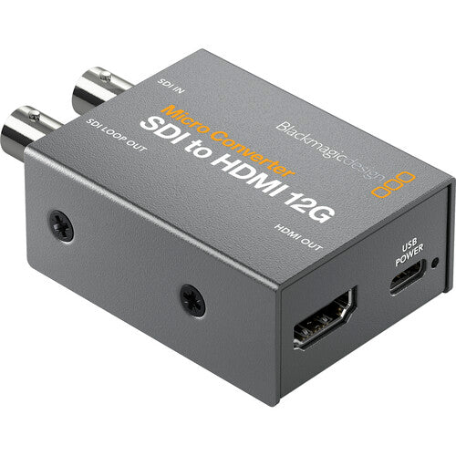 Micro Convertidor SDI a HDMI 12G con fuente de alimentación