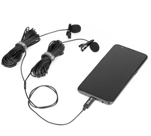 Micrófono Doble Lavalier con Conector USB-C Boya BY-M3D