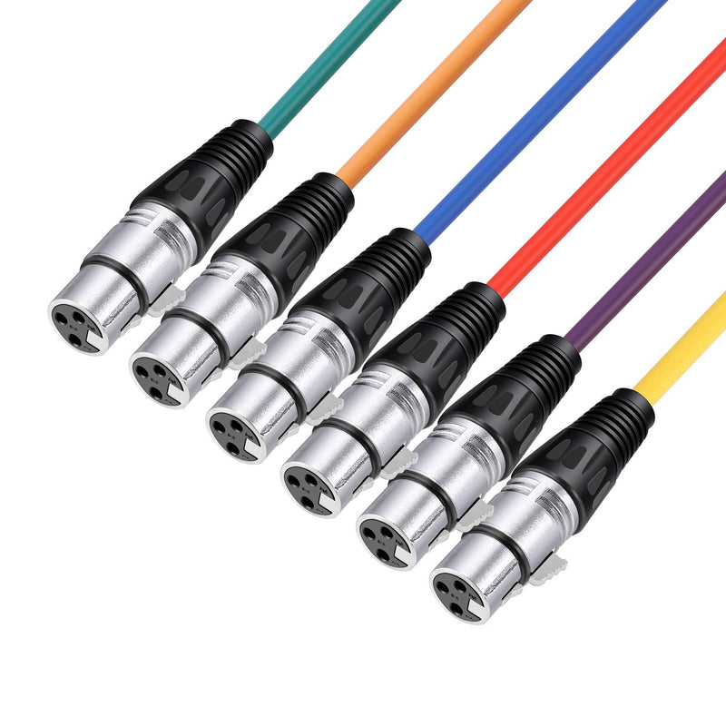 Pack de 6 cables XLR de colores 2 metros para micrófonos
