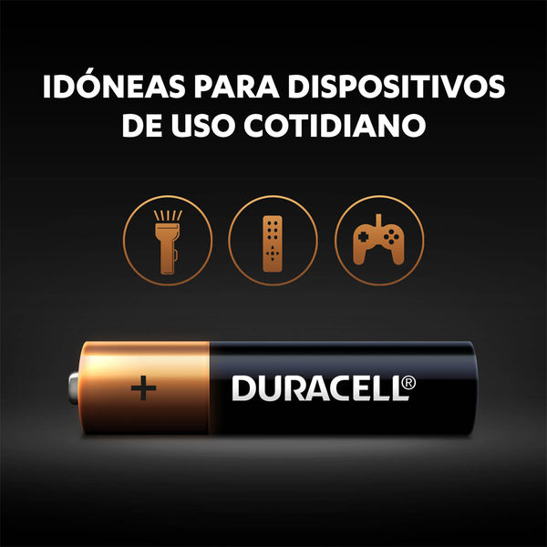 Pilas Alcalinas Duracell AAA 2 unidades