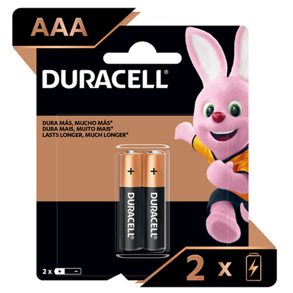 Pilas Alcalinas Duracell AAA 2 unidades