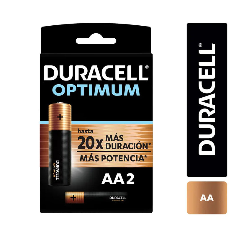 Pilas Alcalinas Duracell Optimum AA 2 unidades