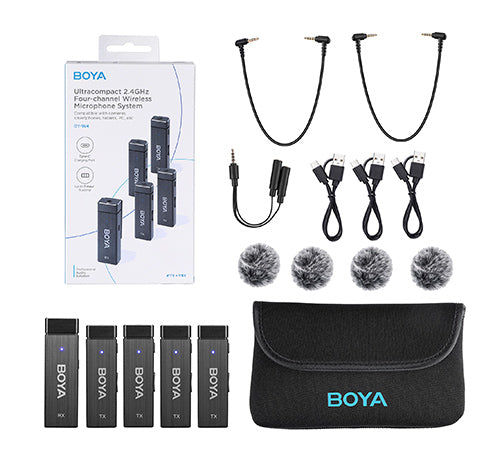 Sistema de Micrófono Inalámbrico para 4 personas Boya BY-W4
