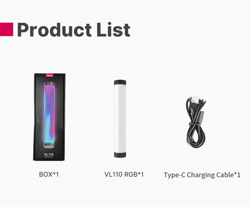 Tubo Luz LED RGB Magnético Ulanzi VL110