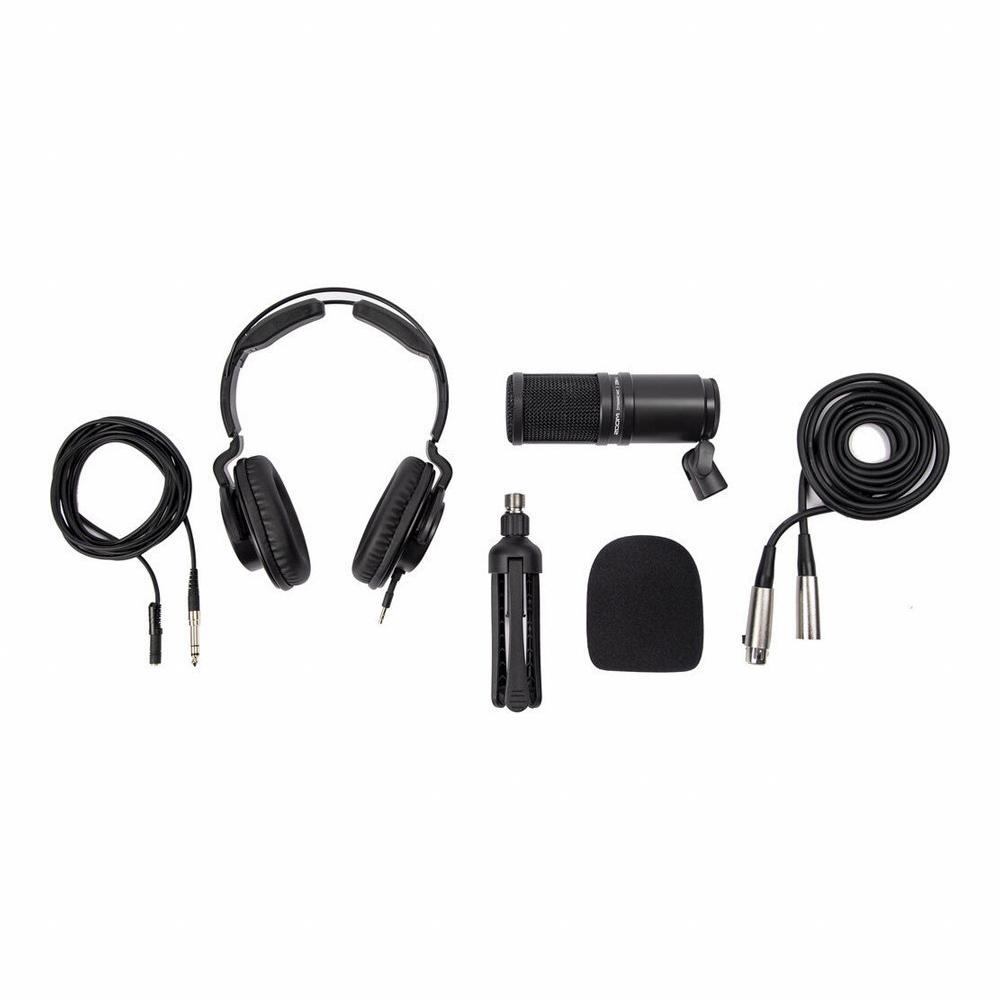 Pack Podcast Zoom ZDM-1PMP Micrófono XLR con Audífonos y Soporte de Mesa